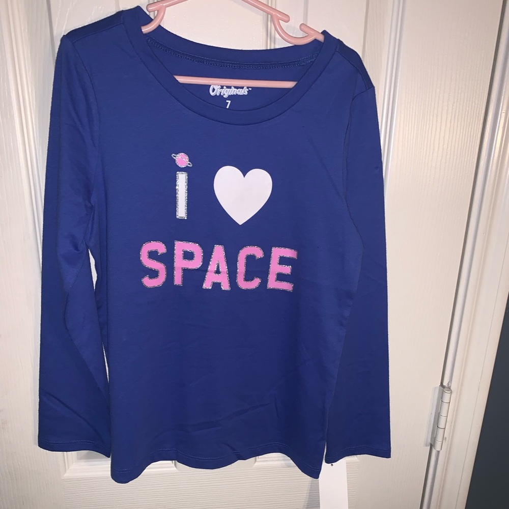 Oshkosh Girls Long Sleeve Graphic Tee Size7 NWT